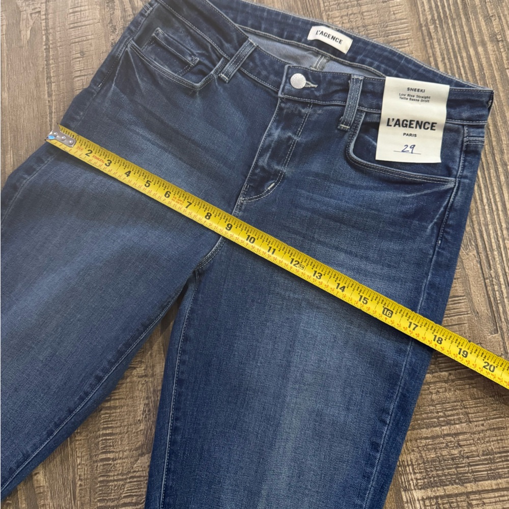 L'Agence Sneeki Low Rise Straight Jeans in Stanton. - Picture 7 of 12